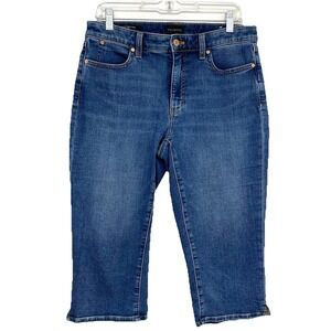 Talbots Curvy Pedal Pusher Denim Jean 6 Stretch Casual Vacation Pockets Modest